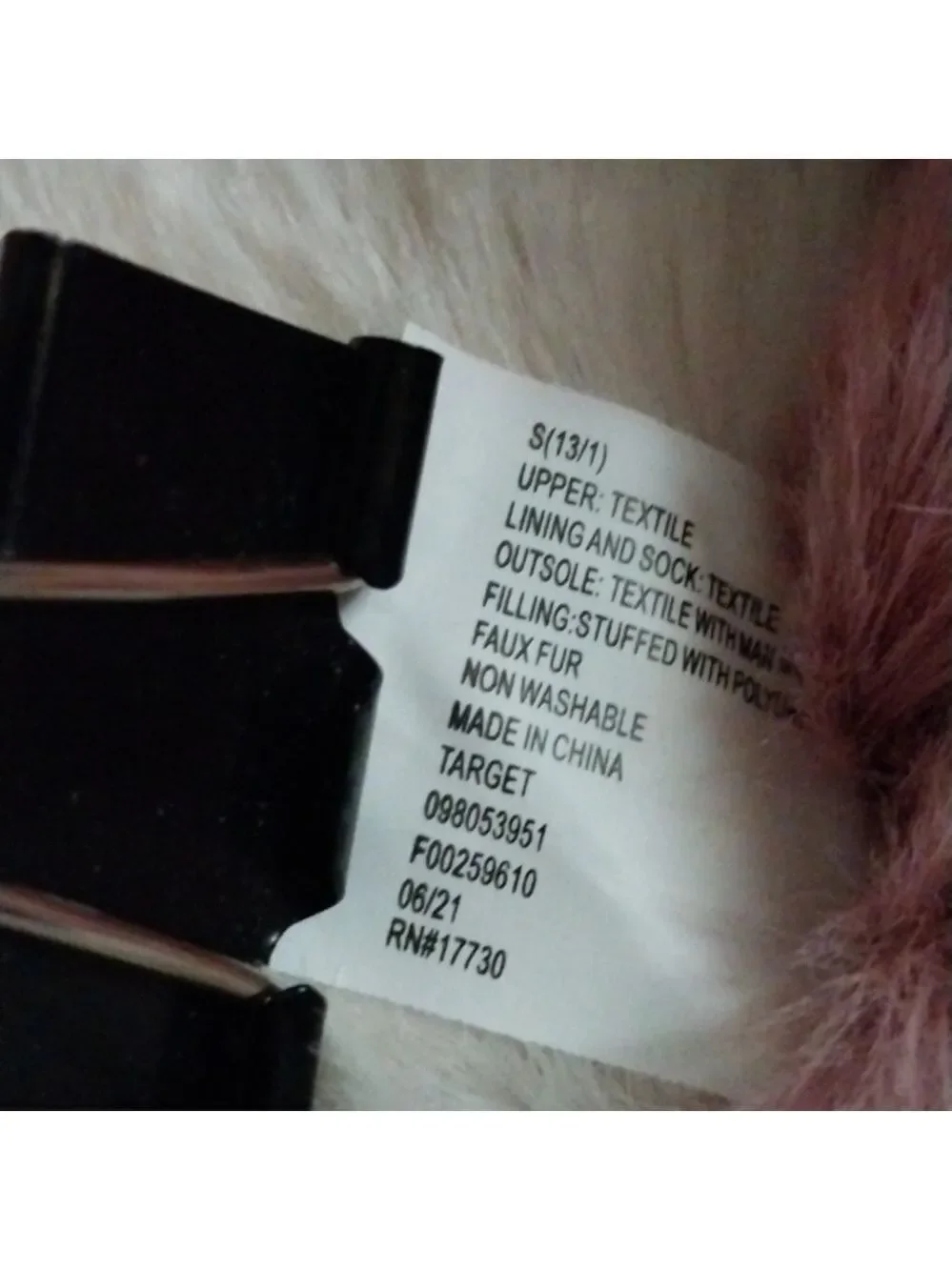 CAT & JACK Girl's Brooklyn Crossband Fur Slippers - NWT S(13/1)
